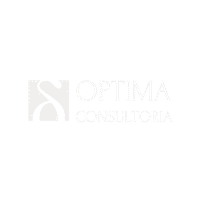 Logotipo Branco da Optima Consultoria, contendo o nome e o símbolo da empresa.